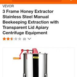 3 Frame Honey  Extractor  Stain Steel