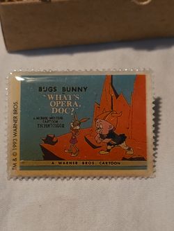 Vintage 1993 Looney Tunes Bugs Bunny "What's Opera, Doc?" Enamel Pin in Original Box