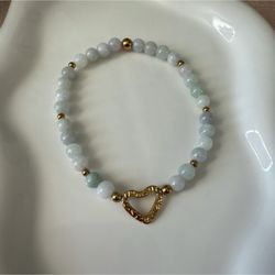 Stretchy Beaded Jade Bracelet