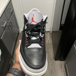 AIR JORDAN 3 RETRO BLACK/FIRE RED-CEMENT GREY NOIR/GRIS CIMENT/ROUGE FEU