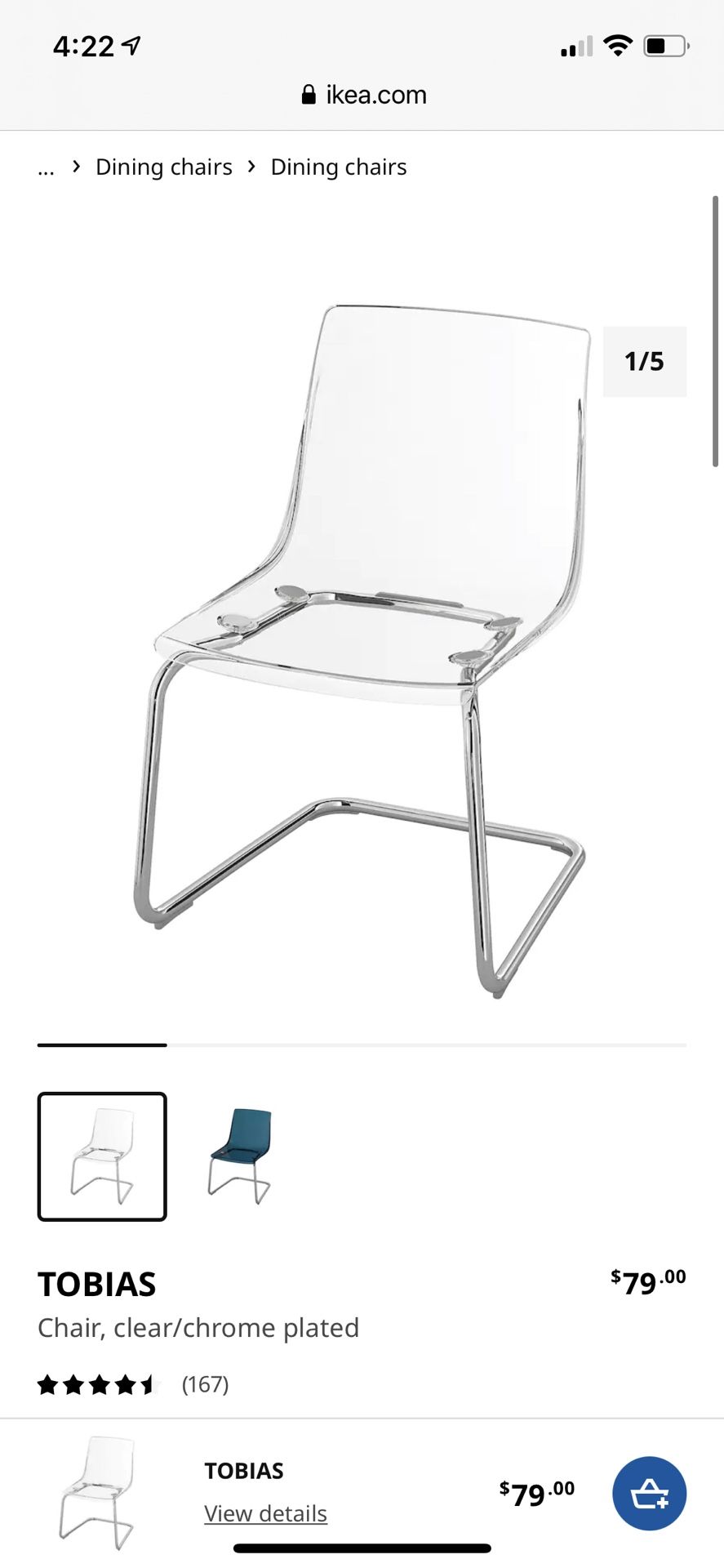 ikea clear chair 