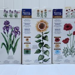 3 NEW Stencil Decor Garden Flower Reusable Stencils Arts & Crafts