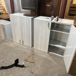 3 Metal Garage Storage Cabinets 