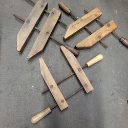 3 Wooden WoodWorking Clamps Tool Garage Shop Tools Wood