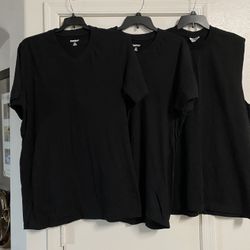 Set of 3 Mens Black T Shirts Lot by Kingsize (V-Necks) & Pro Heavyweight Size XLT Extra Large Tall