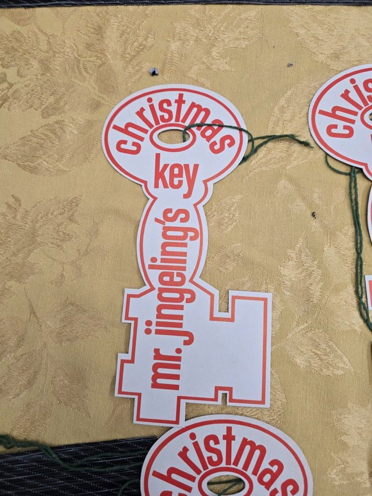 Vintage MR JINGELING'S Christmas Key- Cardboard Cutout Collectible