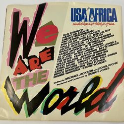 USA For Africa We Are The World 45 RPM Record Picture Sleeve 1984 VG+