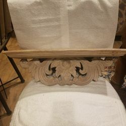 HANDCARVED WOOD WALL SHELF