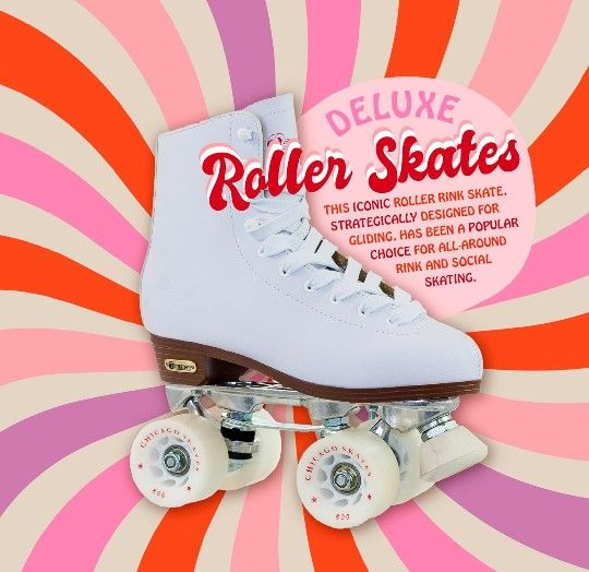 Chicago Skates Deluxe Leather Lined Rink Skate Ladies 7 and Girls 5 