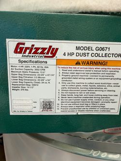 Grizzly Industrial G0671 4 HP Dust Collector