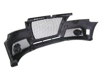 RS Style Front Bumper For 2009-2013 Audi A3 8P - Unpainted With Black Grille & Fog Lamp Openings