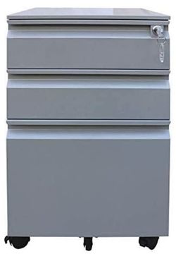 New mobile 3 drawer filing cabinet with key