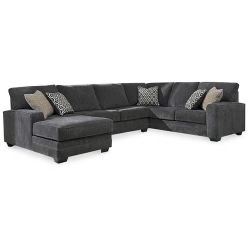 3PC Gray Sectional with chaise 