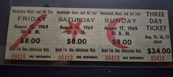 Original Woodstock ticket