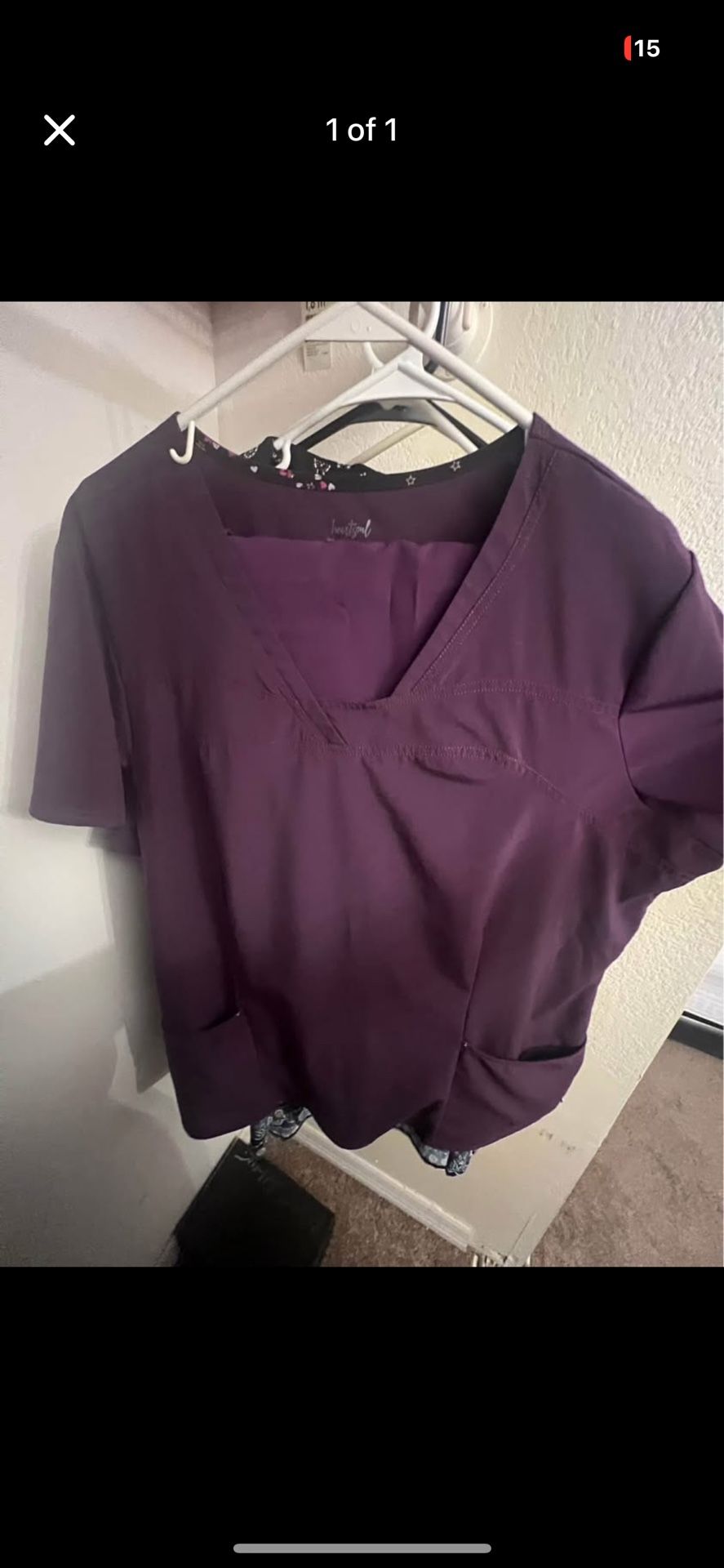 Purple Scrubs Top And Bottoms