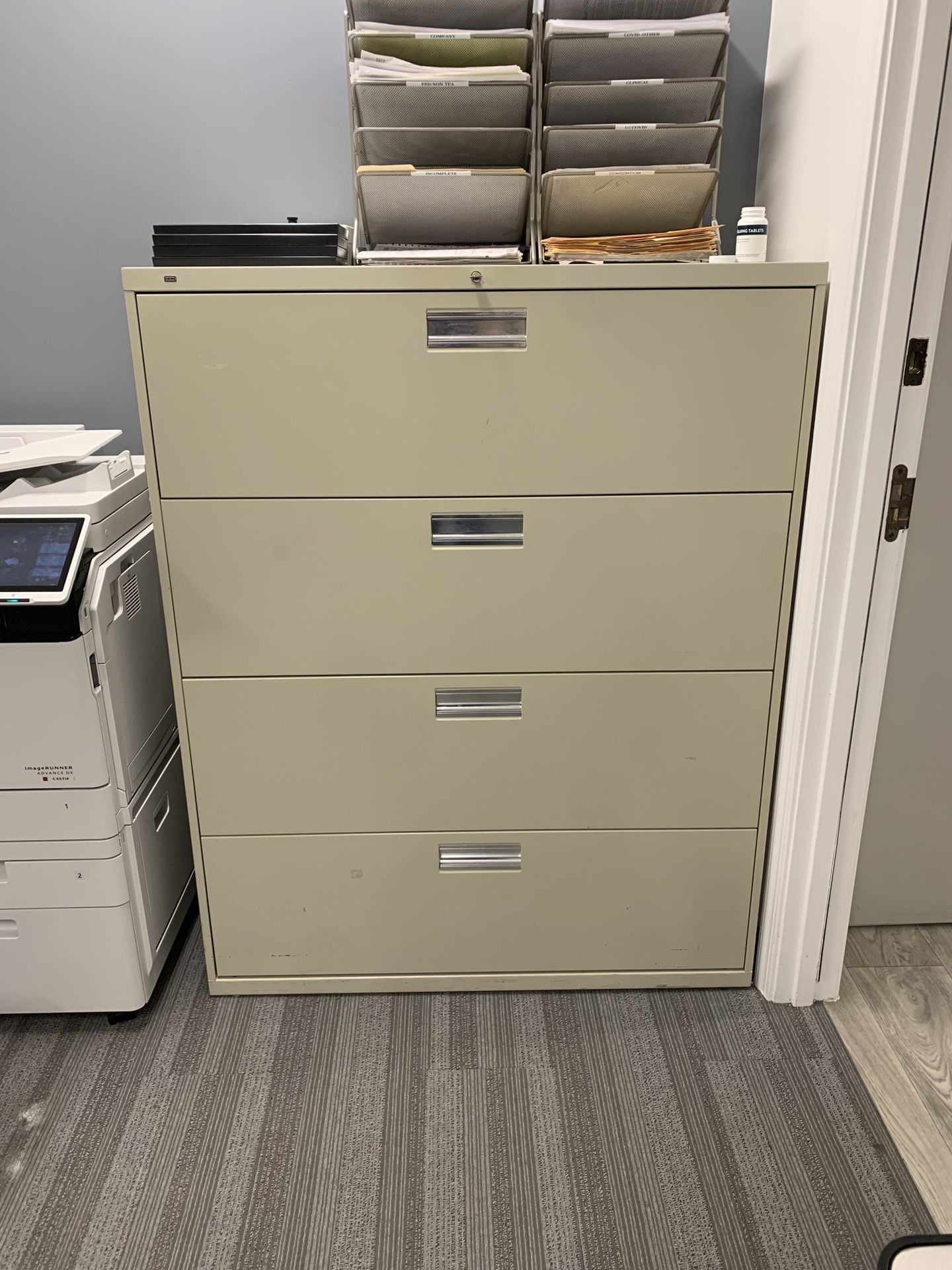 Large Four-Drawer Filing Cabinet W/ Key