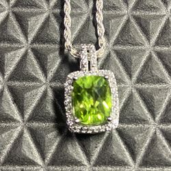 Peridot Sterling Silver Necklace// Send Me Your Offer//
