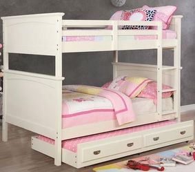Twin/Twin Bunk Bed in White @Elegant Furniture