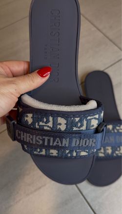 CD blue and beige sandals