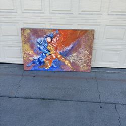 Vintage  Very Large, Painting By P LECH