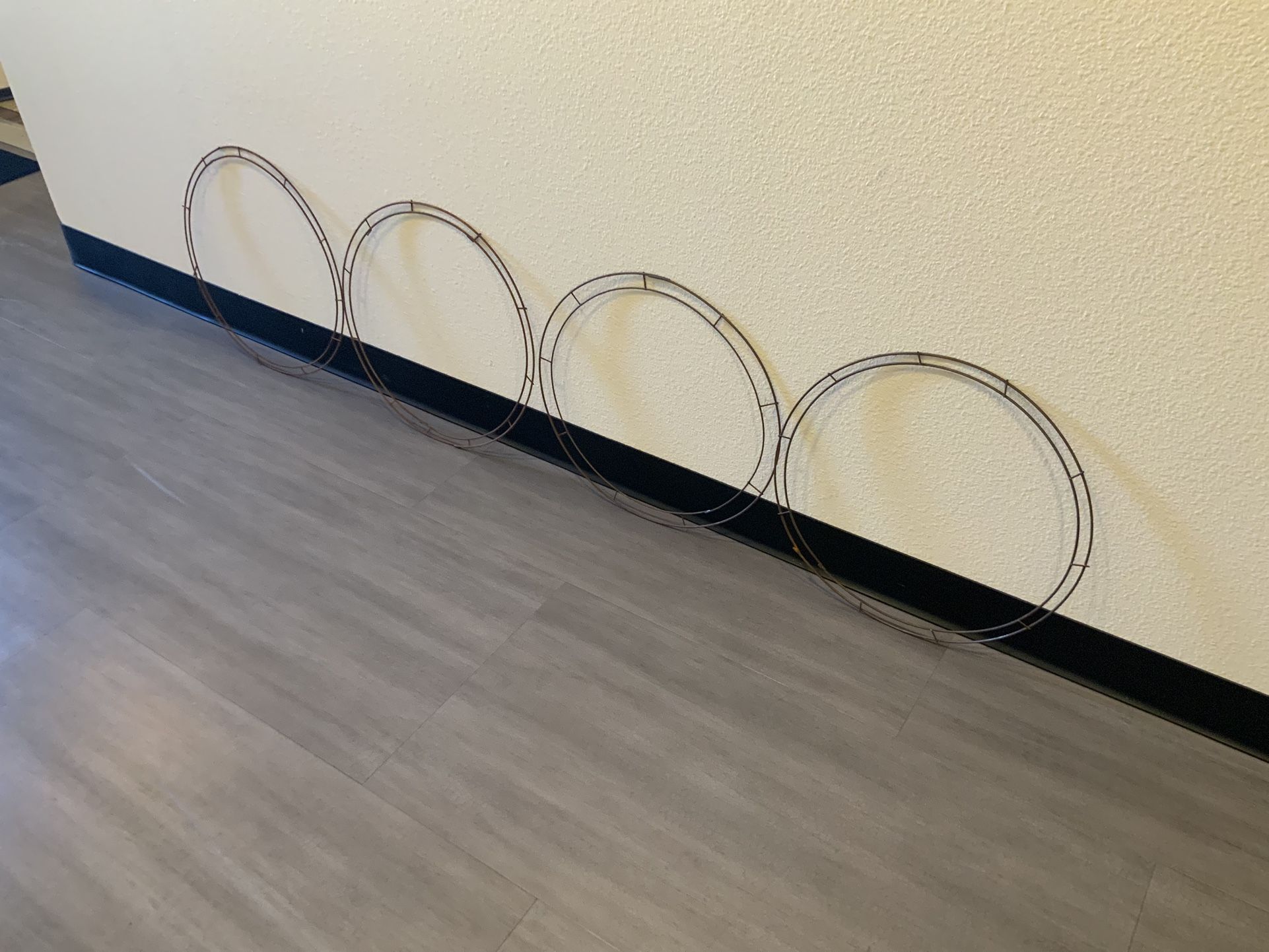 X4. Wire Wreath Frames 16.5. (center Cut Out). By. 18 Inch Furthest Out Wire. $20. All 4