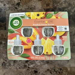 Airwick Essential Oils Refills Peach & Sweet Nectar Pack of 5 Limited Edition