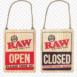 Raw Paper Open/Closed Door Sign 