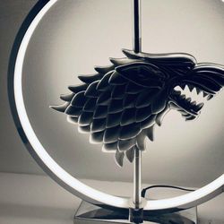 Rare “Game Of Thrones” Rabbit Tanaka House Stark LED Crest Table Lamp