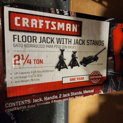 Brand New Craftsman 2 1/4 Ton Jack And 2 Stands Combo