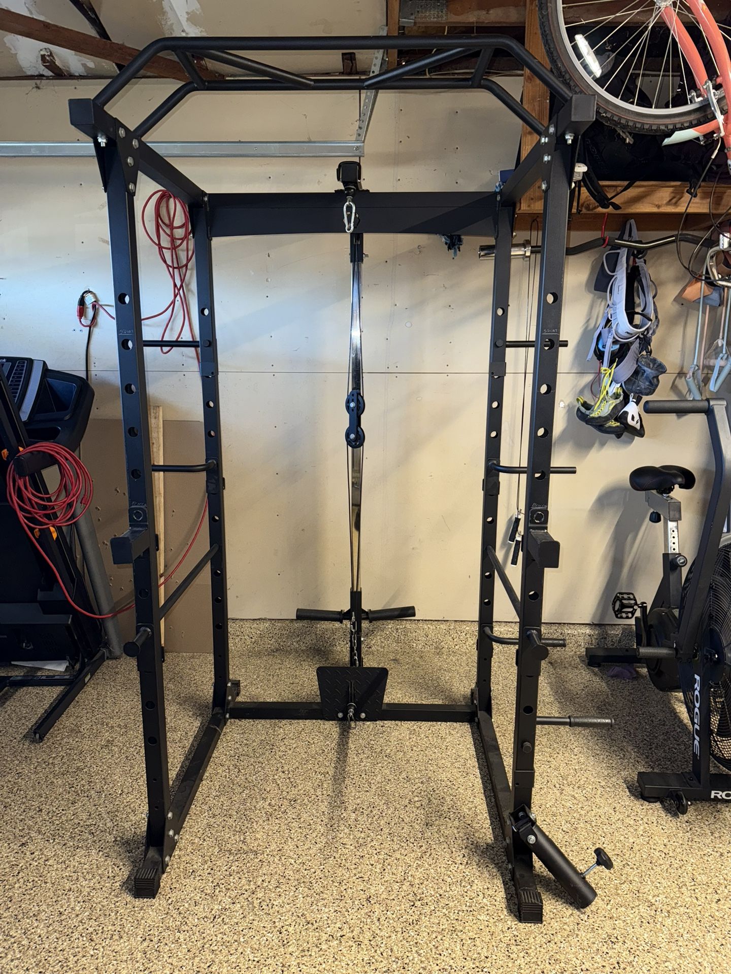 Squat Rack w/ Pulley System + Pull-Up Bar – Full Home Gym Setup