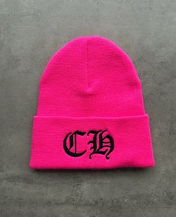 Chrome Hearts CH Embroidered Pink Beanie