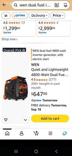 Wen 4800 Duel Fuel Generator