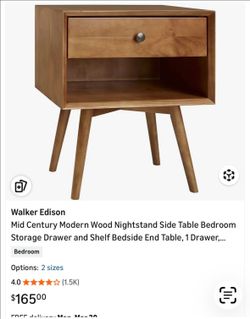 New single Walker Edison Mid-Century modern nightstand