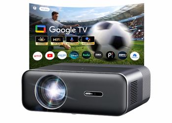 Google TV Smart Projector, 4K Projector with WiFi and Bluetooth 20W HiFi Speaker, Auto Focus & 6D Keystone, HDR10, Portable Movie Projecteur for Outdo