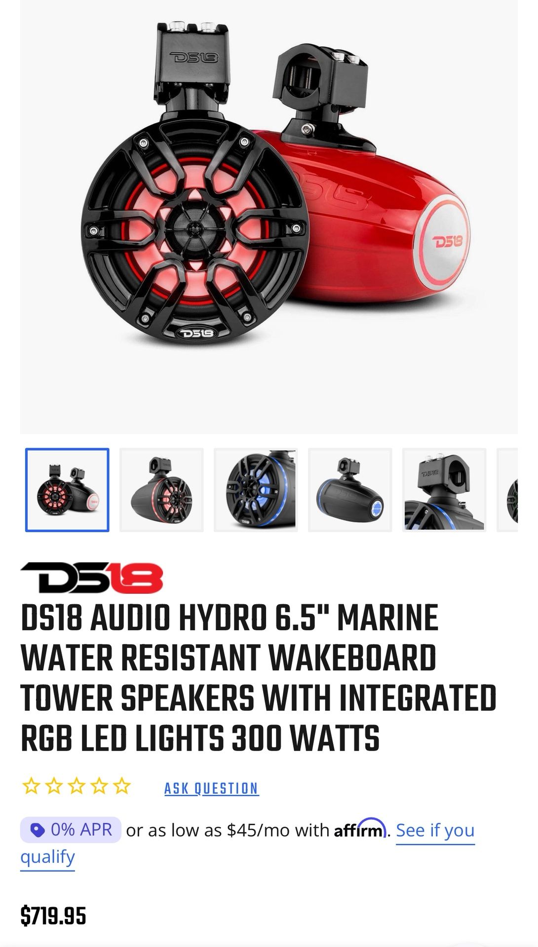 DS18 Speakers 6.5” RGB Utv Sxs Boat