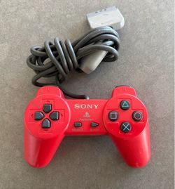 Authentic Red PlayStation One (PSOne) Wired Controller