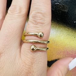 14k Twisted Balls Ring 