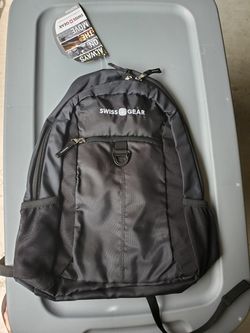 NEW Swiss Gear Student Backpack Black/Black Zipper with Padded Laptop Compartment