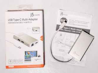 j5 Create JCA374 Multi-Adapter HDMI Ethernet USB 3.1 Type-C HUB PD 2.0