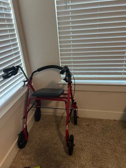 Red medical walker