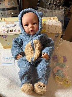 New, AIDEN, BABSESIDE Reborn Baby Dolls Boy, 18 Inch Soft Vinyl, with cloth body Realistic Baby Doll