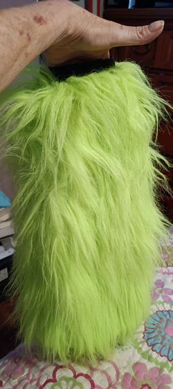 Lime Green furry leg warmers