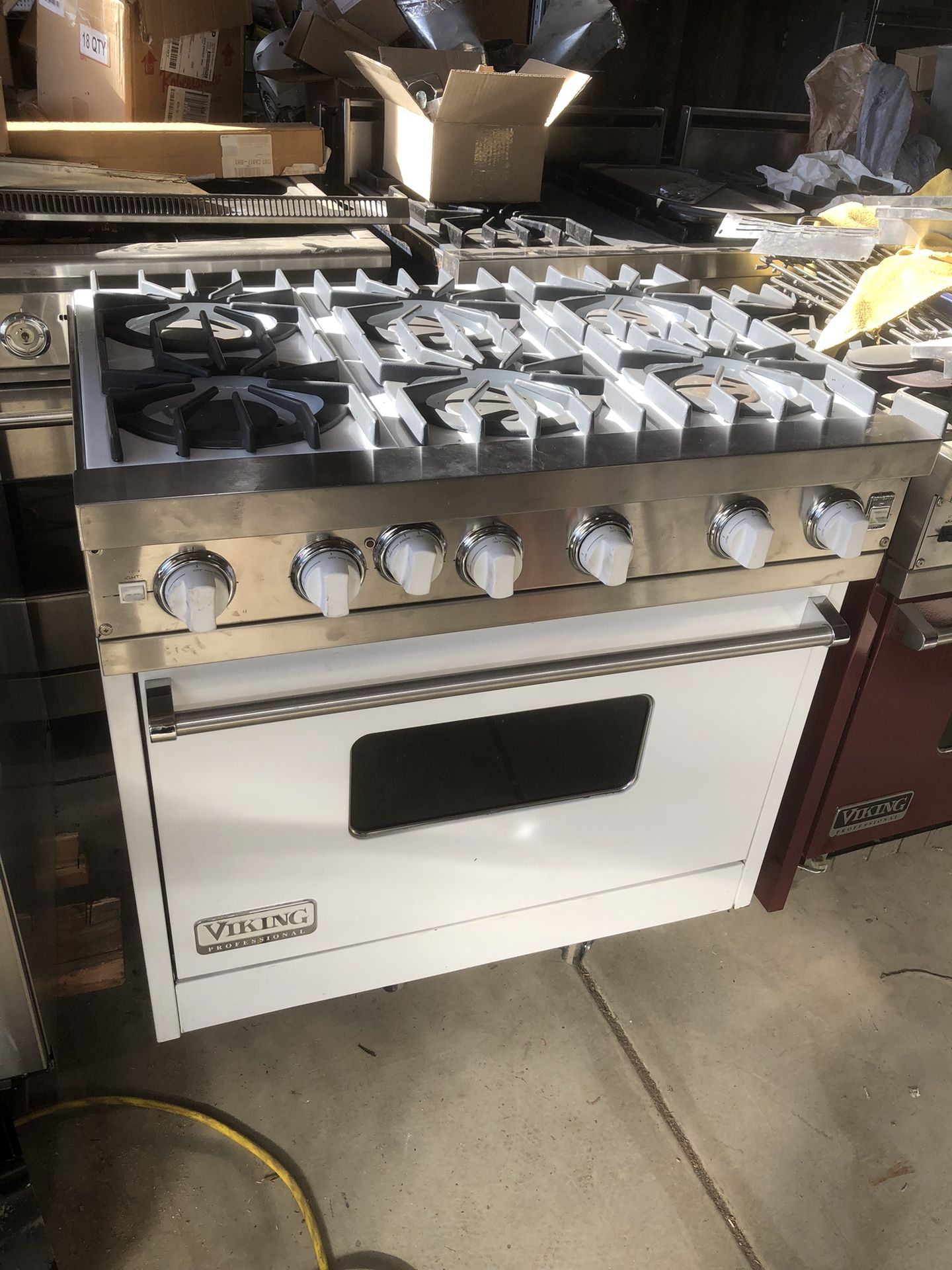 Viking 36” White Gas Range Stove