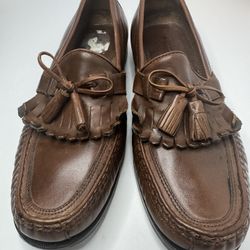 Johnston And Murphy Brown Leather Tassel Loafers Size 10M 