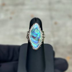 Jewelry .925 sterling silver opal 5.00CT ring size 5.75
