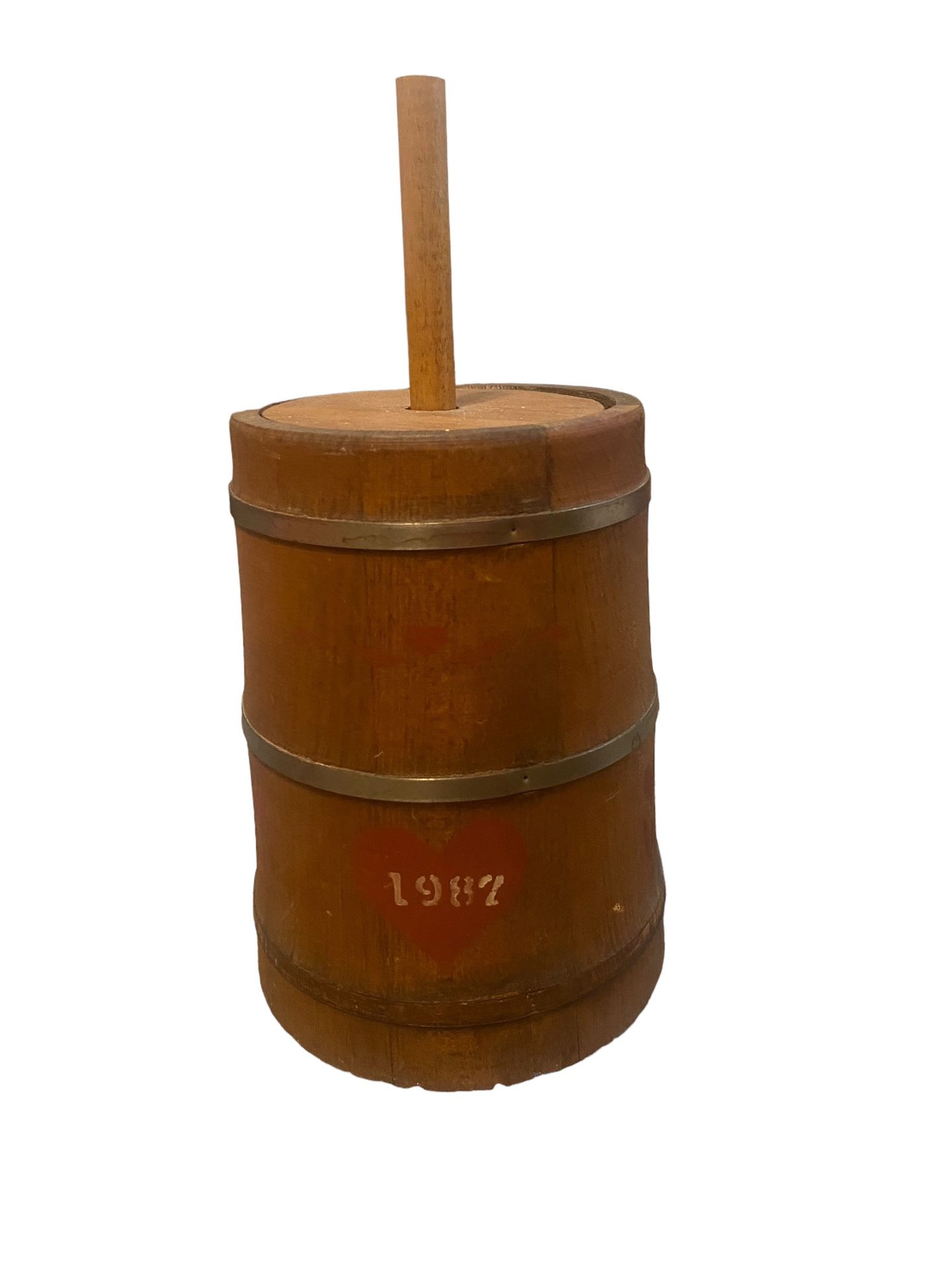 Mini BASKETVILLE Wooden Antique Style BUTTER CHURN 1987