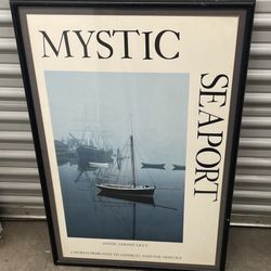 Mystic Seaport Art Wood Frame Print  25x 37 “