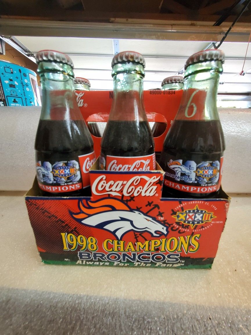 1998 Broncos Coca Cola Coke Bottles