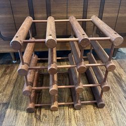 Richard Nissen Danish Modern Teak Wine Rack 9 Bottle