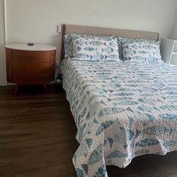 King Size Bed With Mattress And Nightstand For Sal